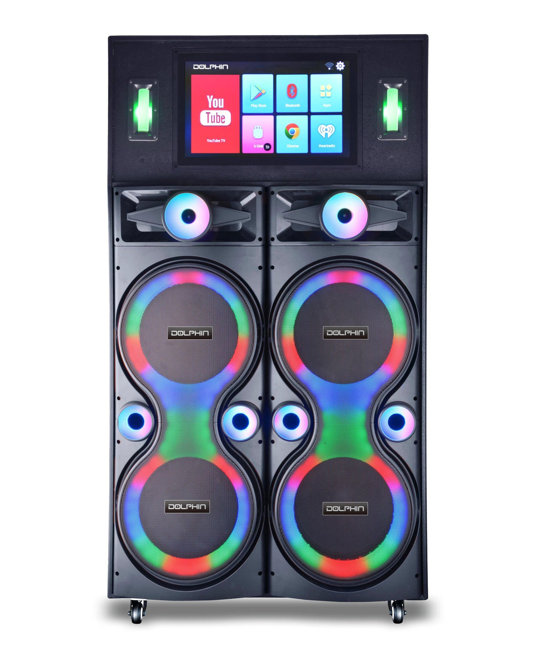 Dolphin XL-4120 Quad 12&quot; Karaoke Machine | Lyrics Display Screen, 18.5&quot; Tablet, WiFi, Bluetooth Speaker | 2 Rechargeable UHF Wireless Mics | Singing Party, Live Streaming, Voice Modulation - Top ElectrosKaraoke SystemXL-4120810059431805