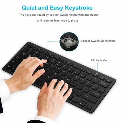 Wireless Keyboard for Apple or PC Bluetooth Black Or White - Top ElectrosKeyboardKEYBOARD BLACK