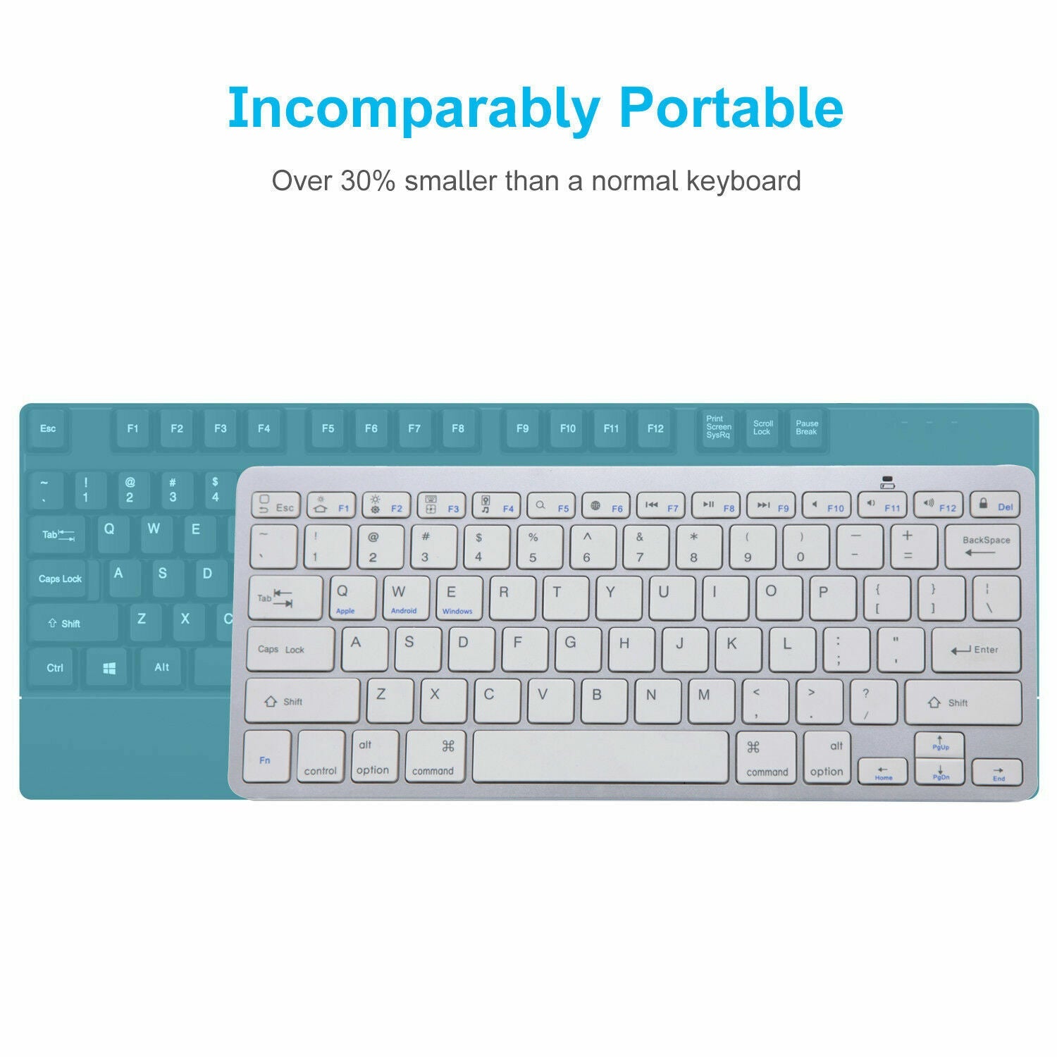 Wireless Keyboard for Apple or PC Bluetooth Black Or White - Top ElectrosKeyboardKEYBOARD BLACK