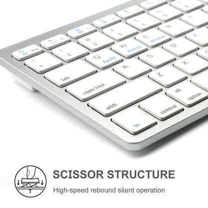 Wireless Keyboard for Apple or PC Bluetooth Black Or White - Top ElectrosKeyboardKEYBOARD BLACK